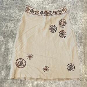 Y2k Willi Smith Linen Embellished Midi Skirt